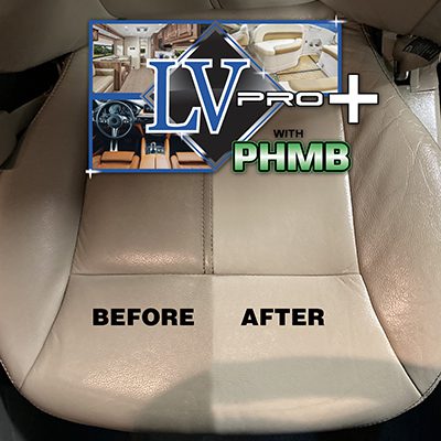 lv pro app before and after of leather seat after lv pro plus has been applied